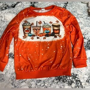 Kids Orange Pumpkin Themed Sweatshirt